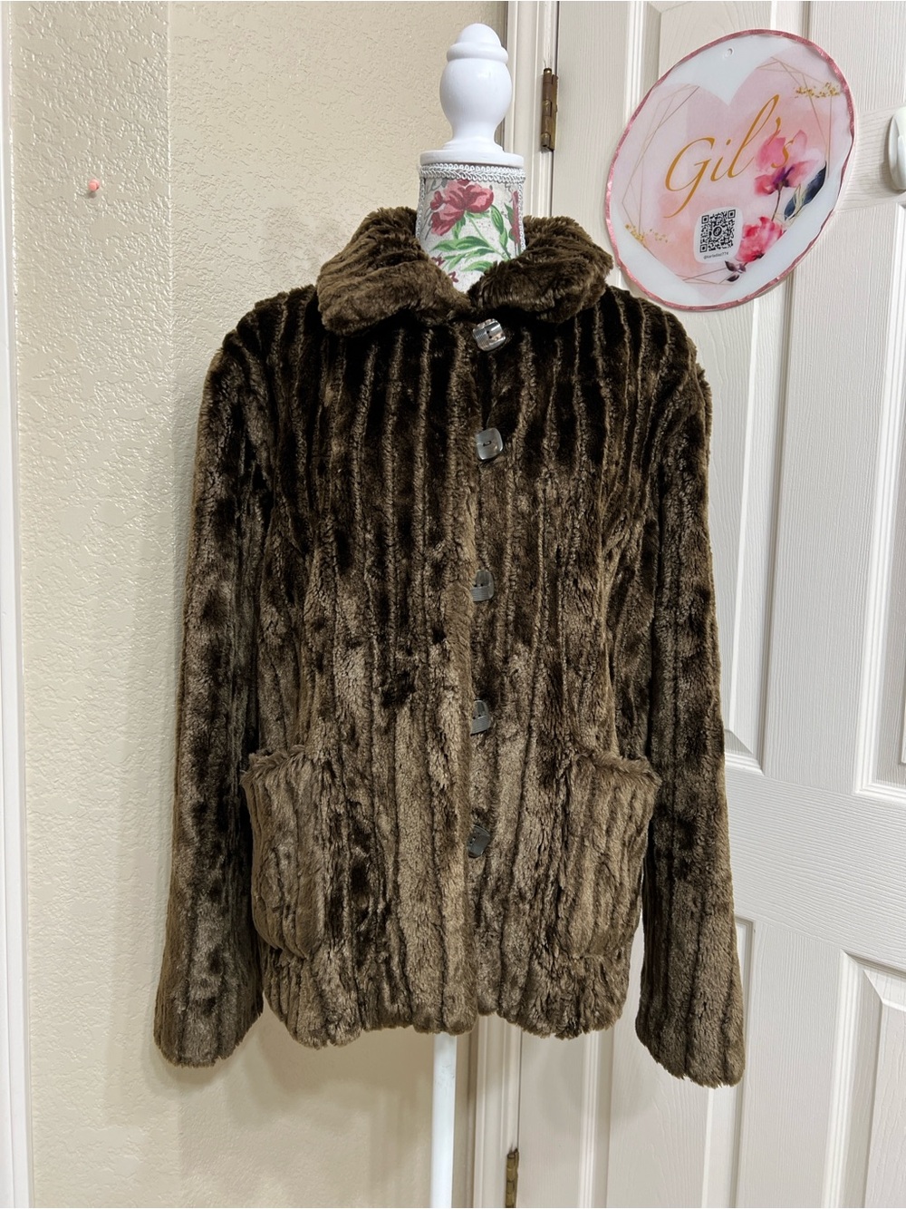 White Stag Brown Plush Teddy Jacket